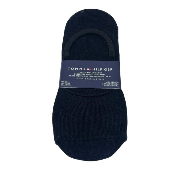 NEW Tommy Hilfiger 2-Pair No Show Liner Socks One Size Athletic Low Cut Navy - Picture 1 of 4